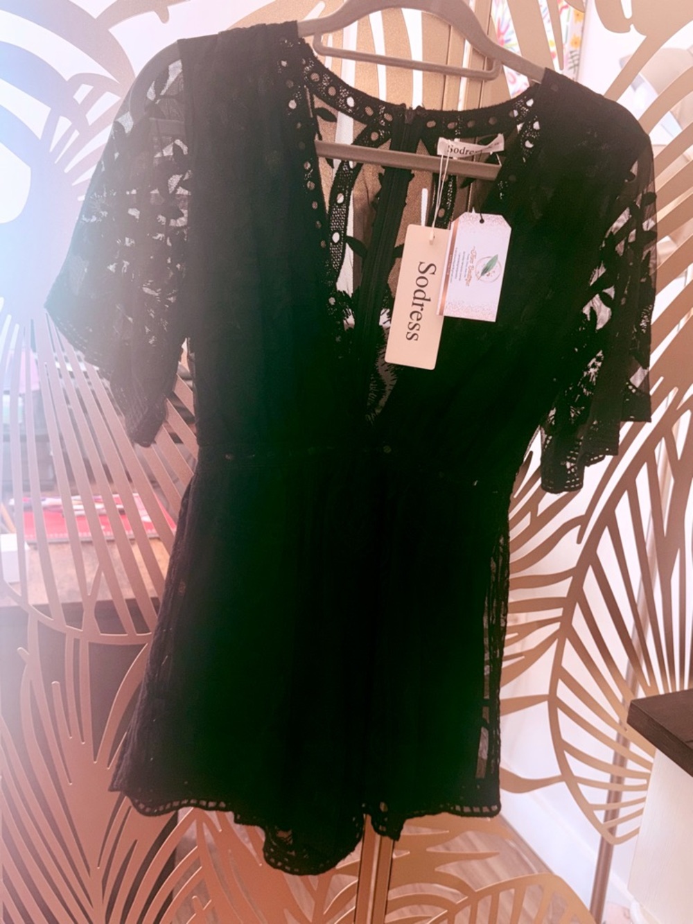 Black lace romper- nwt